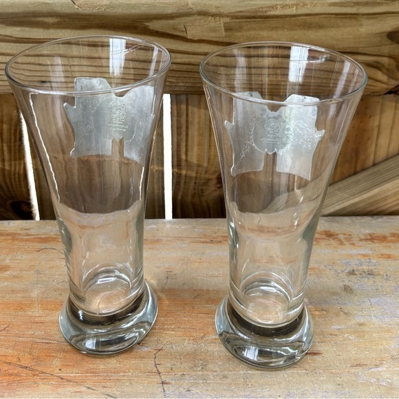 Set of 2 Mississippi State 18oz Pilsner Beer Glasses with Fine Pewter Emblems - Picture 3 of 9